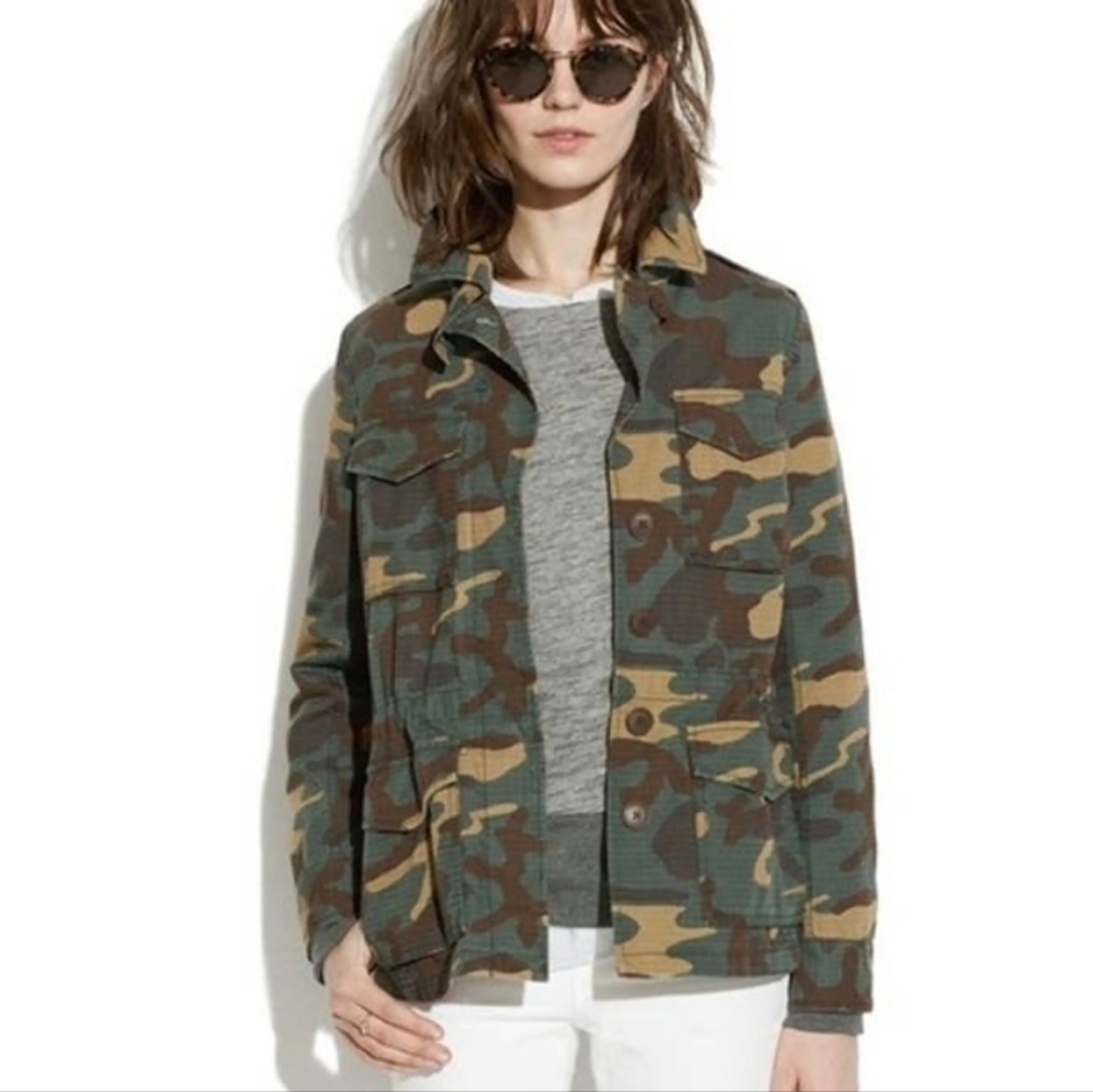 Madewell Outbound Long Sleeve Button Up Camo Utility Jacket Size XS